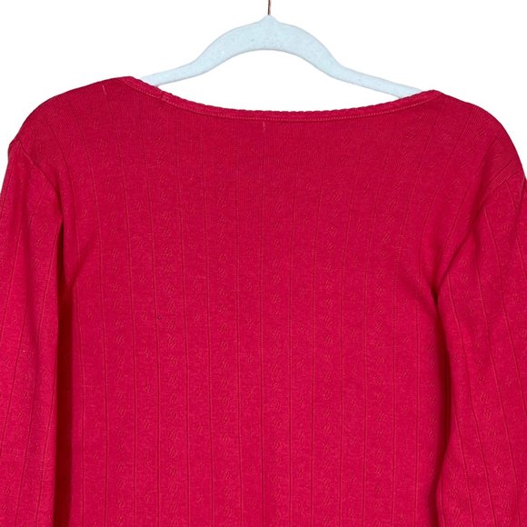 Old Navy Pointelle Ribbed Scoop Neck Top Love Song Women’s Large - Picture 6 of 11